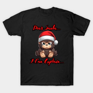 Dear Santa I Can Explain Monkey T-Shirt